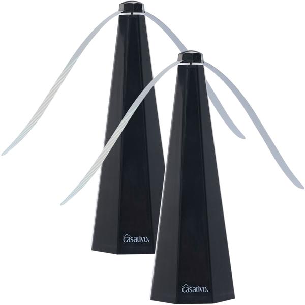 set di 2 batterie repellenti per insetti mobili a 2 ali e USB: repellente per mosche delicato ed efficace per la tavola e in viaggio, flessibile quando si mangia e all‘aperto