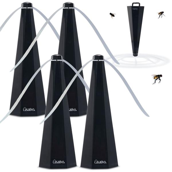 4er-Set Mobiler 2-Flügel Insektenvertreiber Batterie & USB: Sanfte, effektive Fliegenabwehr für Tisch & unterwegs, flexibel beim Essen & Outdoor