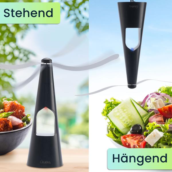 4er-Set 2-Flügel Insektenwedler mit LED-Beleuchtung, Batterie & USB: Sanfte, effektive Fliegenabwehr für Tisch & unterwegs, flexibel beim Essen & Outdoor