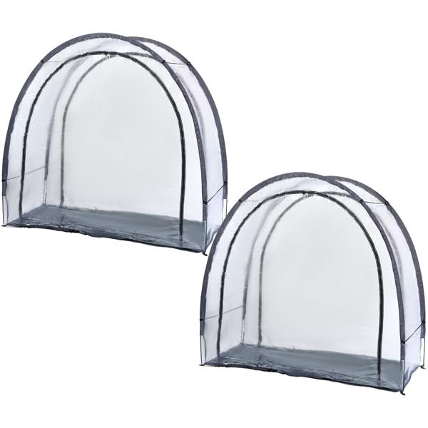 set di 2 robuste tende da svernamento e da serra in foglio, 175x186x84 cm: protezione delle piante per un raccolto ottimale e una cura senza gelate