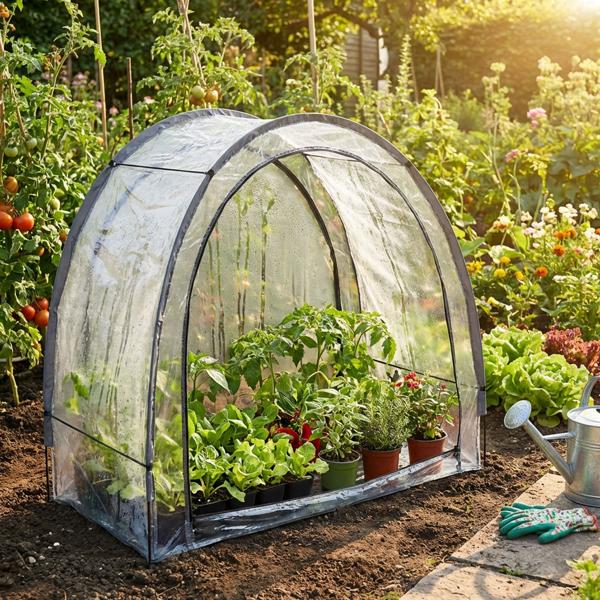 2er-Set Robustes Foliengewächshaus und Überwinterungszelt, 175x186x84 cm: Ein Pflanzenschutz für optimale Ernte & frostfreie Pflege