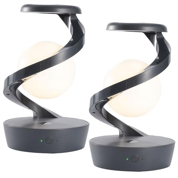 2 lampes de chevet sans fil RGB – sphère lumineuse en lévitation et chargeur à induction – design futuriste et moderne 