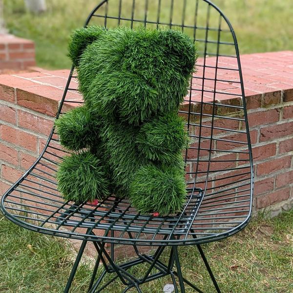 Figurina d‘erba orso decorativo 32 cm: figurina animale d‘erba artificiale per giardino e balcone - facile da curare e sempreverde - crea accenti giocosi e buon umore