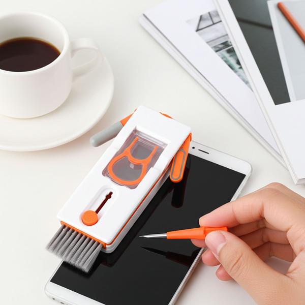 11-in-1 Reinigungsset für Tastatur, Smartphone & Kopfhörer – Multifunktionelles Reinigungs-Set mit Metallspitze, Bürsten & Linsen Reiniger