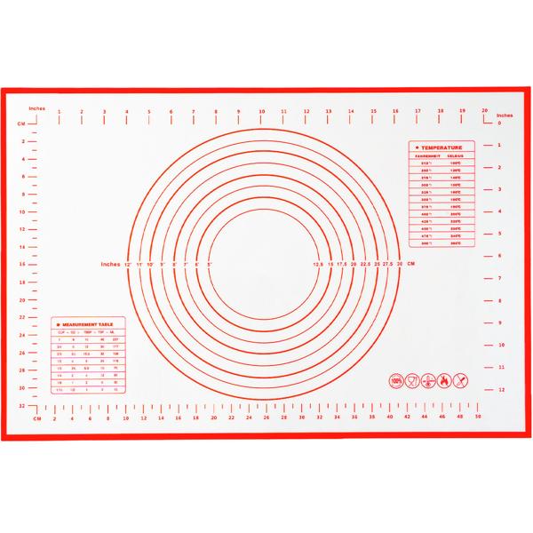 2er-Set Silikon-Backmatte mit Messangaben & Schablonen, antihaftbeschichtet 60 x 40 cm – Vielseitige Teigmatte & Backunterlage für Backprofis