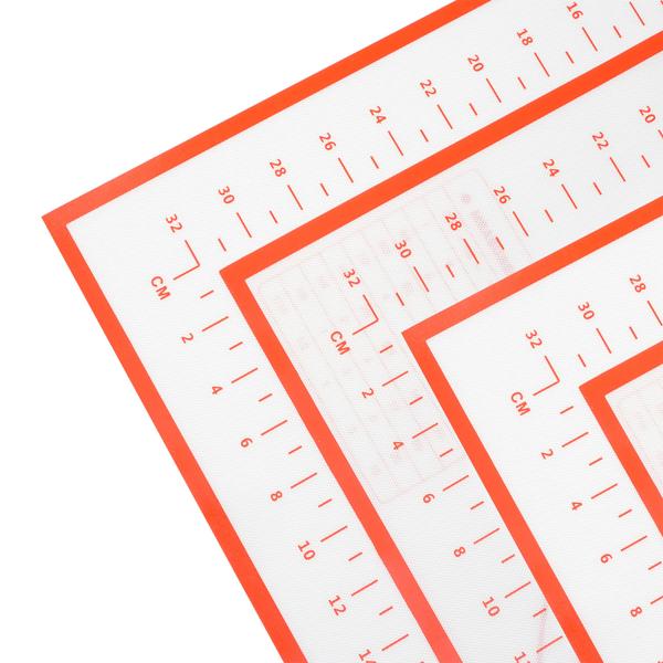 2er-Set Silikon-Backmatte mit Messangaben & Schablonen, antihaftbeschichtet 60 x 40 cm – Vielseitige Teigmatte & Backunterlage für Backprofis