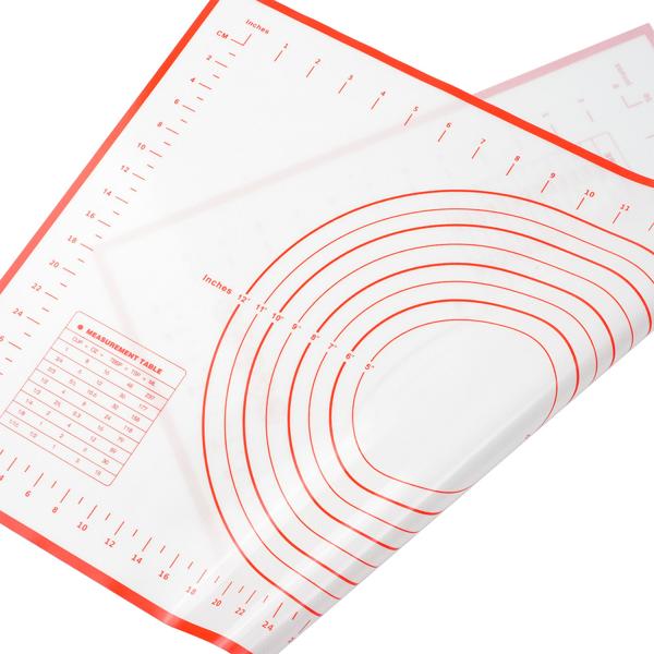 2er-Set Silikon-Backmatte mit Messangaben & Schablonen, antihaftbeschichtet 60 x 40 cm – Vielseitige Teigmatte & Backunterlage für Backprofis