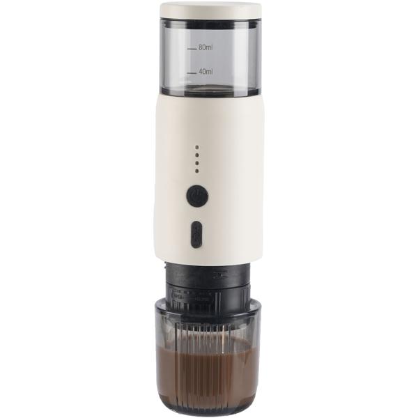 Machine à espresso portable pour capsule & poudre, 15 bar, blanche : un espresso parfait en déplacement, pour les voyages, le camping & le bureau