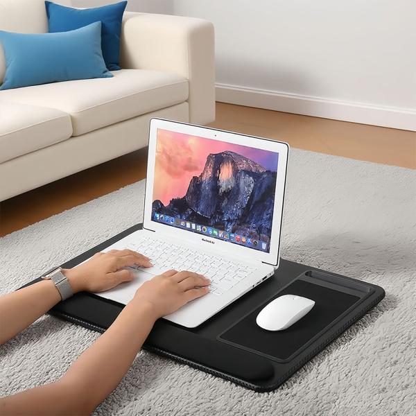 Multifunktionale Laptopunterlage mit Mauspad und Handyhalterung, 36 x 5,5 x 57,5 cm - Komfortabel & tragbar - für Home-Office, Reisen und mehr
