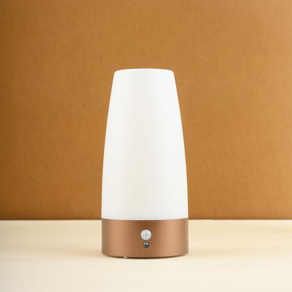 Elegante LED-Tischlampe mit Bewegungsmelder – Kabellose Flurleuchte mit warmweissem Licht – Ideal als Nachtlicht im Schlafzimmer