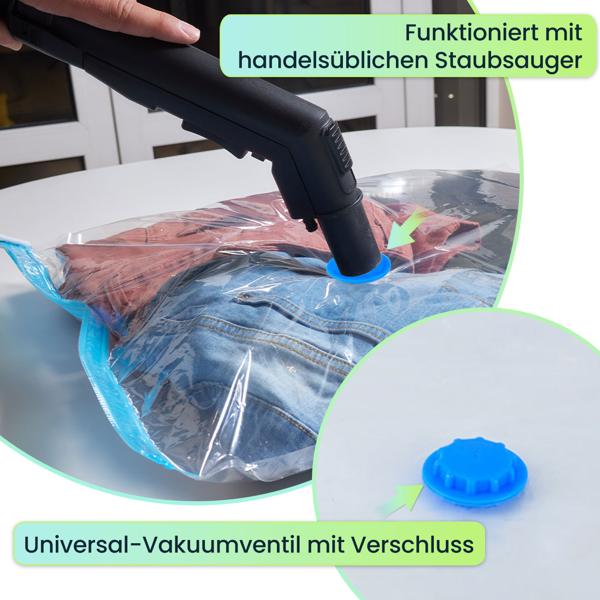 3er-Set platzsparende Vakuumbeutel XL, 80 x 120 cm, Kompression mit dem Staubsauger, Aufbewahrungssäcke, Kleiderbeutel ohne Staub oder Falten 