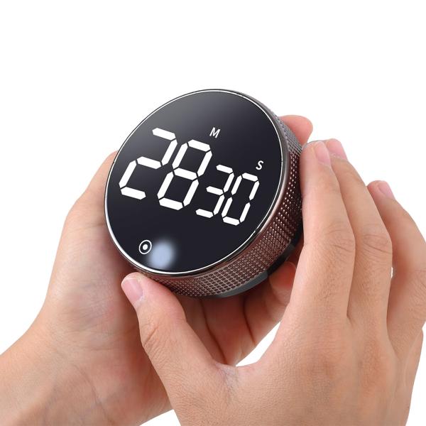 2er-Set Digitaler Küchen-Timer mit Drehrad - Praktische Eieruhr mit Magnet, lautem Alarm, Countdown-Funktion & grossem LCD-Display