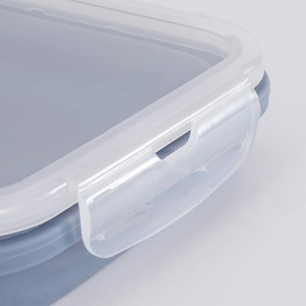 8er-Set Silikon-Frischhaltedosen - Zusammenklappbare & faltbare Lunchbox, Bento Box, BPA-frei, mikrowellengeeignet, mit Clip-Verschluss Deckeln