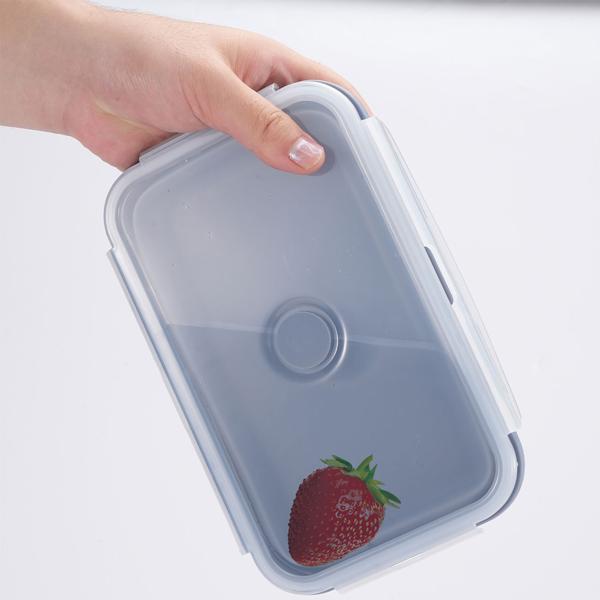 8er-Set Silikon-Frischhaltedosen - Zusammenklappbare & faltbare Lunchbox, Bento Box, BPA-frei, mikrowellengeeignet, mit Clip-Verschluss Deckeln