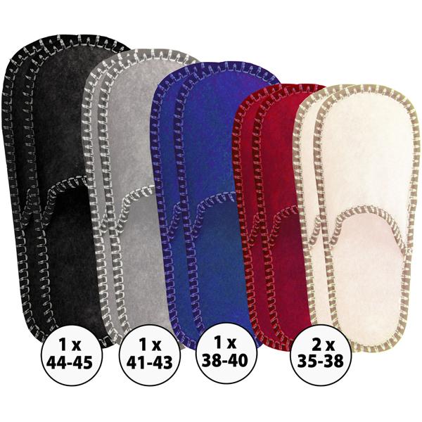 Set de chaussons d‘invités hiboux - 5 paires confortables multicolores avec semelle renforcée - Hygiénique - Tailles variées 35-45 - Protection sols