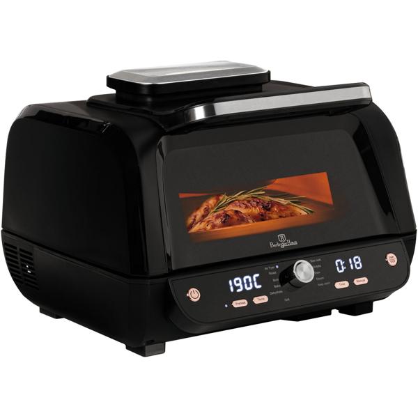 12in1 Multifunktions-Heissluftfritteuse mit Fenster, 6 Liter, matt schwarz-roségold: fettfrei & digital – Gesunde Mahlzeiten einfach & schnell