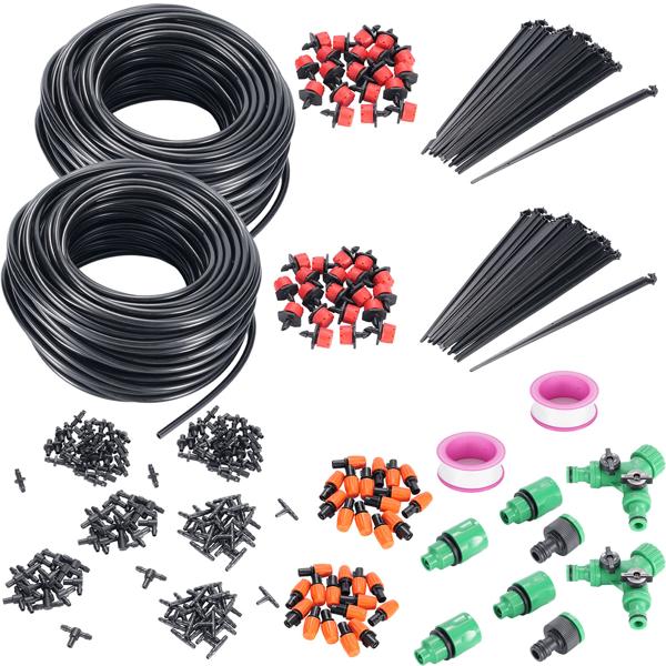 Système Arrosage Automatique 136 Pièces - Tuyau 2x 40m modulable - Économique en eau Jardin, Balcon - Compatible raccords standards