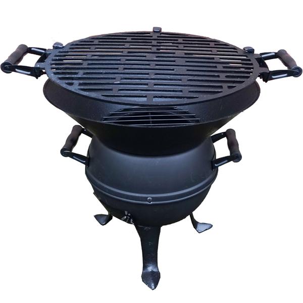 Barile da barbecue compatto - nero, pratico e ideale per picnic, campeggio ed escursioni all‘aperto e barbecue