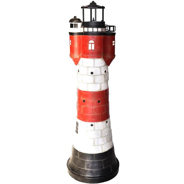 Phare solaire décoratif 50 cm - Lampe de jardin maritime automatique résistante intempéries - Effet flamme clignotant - Polyvalent, capteur crépusculaire