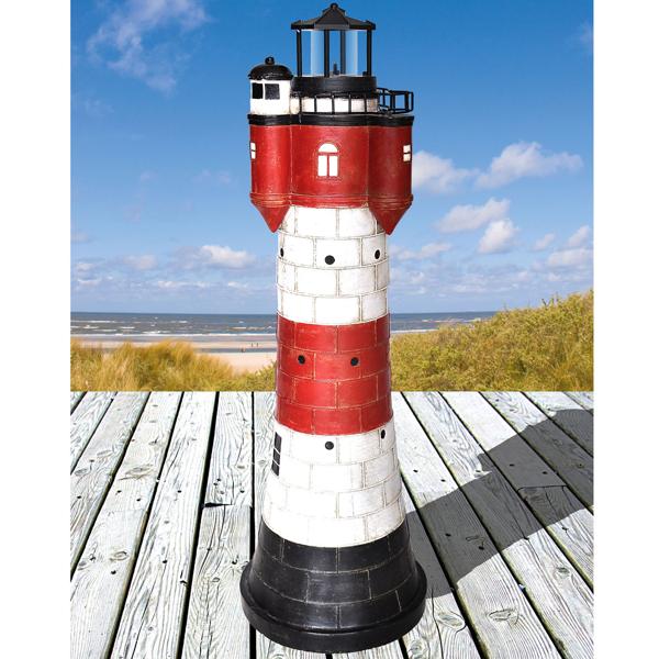 Phare solaire décoratif 50 cm - Lampe de jardin maritime automatique résistante intempéries - Effet flamme clignotant - Polyvalent, capteur crépusculaire