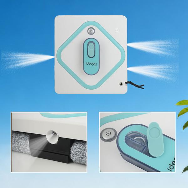 Smarter AI Fensterputzroboter: 3000Pa Glasreinigungsroboter mit App-Steuerung, Fernbedienung, Sicherungsseil für streifenfreie saubere Fenster