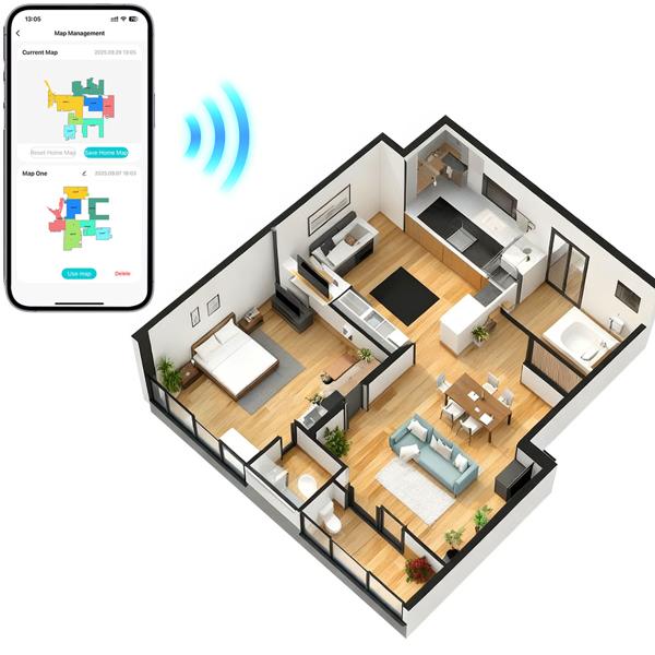 Ultimativer Saug-Wisch-Roboter 6000 Pa mit 2-in-1 Wischfunktion, Li-Ionen-Akku, Laser-Navigation - Smart-Home WLAN Saugwischer 