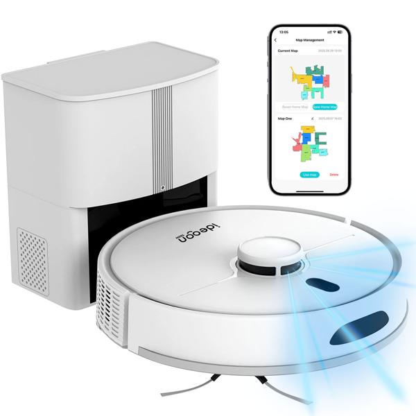 Ultimativer Saug-Wisch-Roboter 6000 Pa mit 2-in-1 Wischfunktion, Li-Ionen-Akku, Laser-Navigation - Smart-Home WLAN Saugwischer 