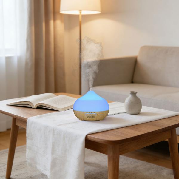 Stilvoller Aroma Diffusor & Luftbefeuchter, 300ml Vernebler mit RGB Farblicht und Timer - Perfekt für Zuhause & Büro