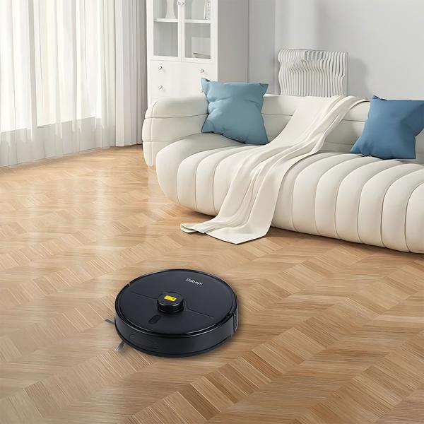 Ultimativer Saug-Wisch-Roboter 6000 Pa mit 2-in-1 Wischfunktion, schwarz - Li-Ionen-Akku, Laser-Navigation - Smart-Home WLAN Saugwischer 