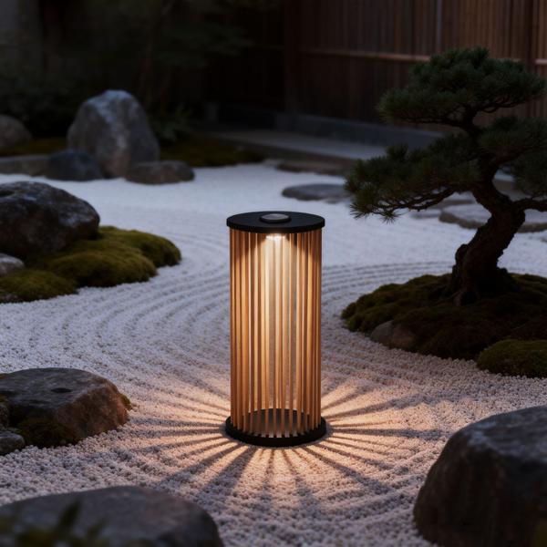 Stilvolle Solar-Laterne aus Bambus 60cm – Warmweisse LED Gartenleuchte, die perfekte wetterfeste Aussen-Deko für Ihre Terrasse & Garten