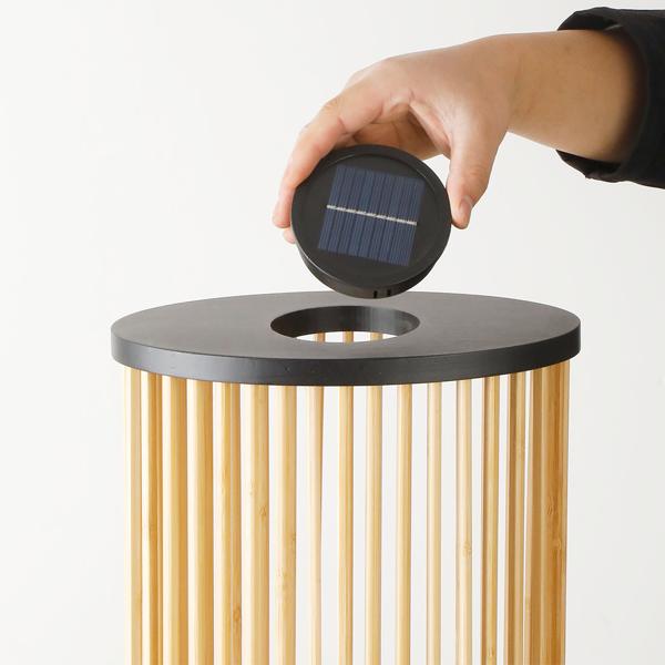 Stilvolle Solar-Laterne aus Bambus 60cm – Warmweisse LED Gartenleuchte, die perfekte wetterfeste Aussen-Deko für Ihre Terrasse & Garten