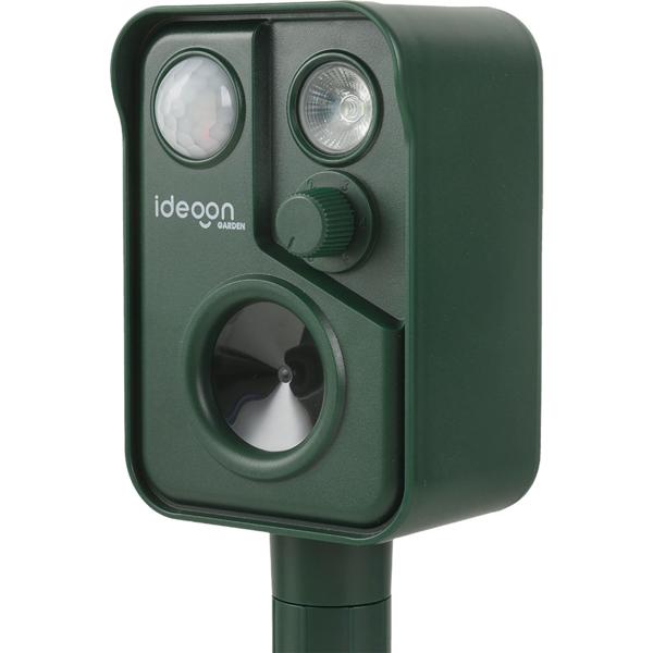 Scaccia animali a ultrasuoni con sensore PIR e luce LED lampeggiante - 13,5-45,5 kHz, affidabile dissuasore solare contro martore, cani, gatti e uccelli