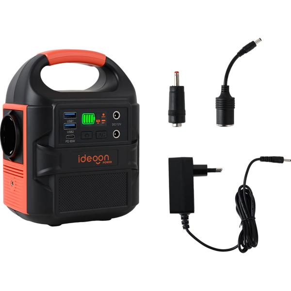 Kompakte Powerstation 88,8Wh Solargenerator mit 230V Steckdose, 100W, USB-C PD65W, 12V DC, LED-Display & 500lm Leuchte für Camping & Notstrom