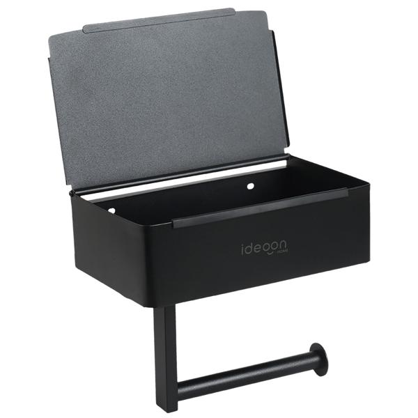 Toilettenpapierhalter mit Feuchttücherbox und Handyablage aus Edelstahl – Klopapierhalterung mit Fach für Feuchttücher, ohne Bohren