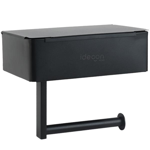 Toilettenpapierhalter mit Feuchttücherbox und Handyablage aus Edelstahl – Klopapierhalterung mit Fach für Feuchttücher, ohne Bohren