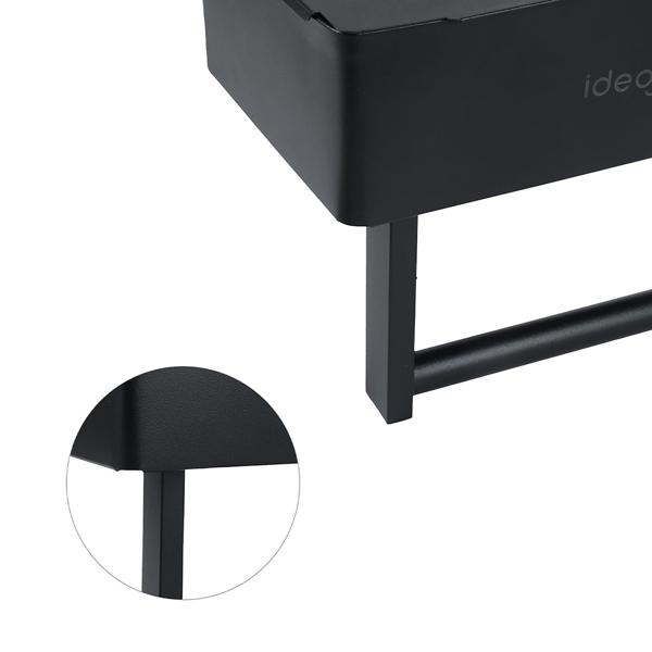 Toilettenpapierhalter mit Feuchttücherbox und Handyablage aus Edelstahl – Klopapierhalterung mit Fach für Feuchttücher, ohne Bohren