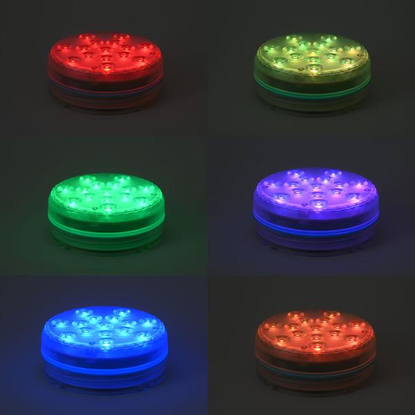 2er-Set Multicolor-LED-Unterwasserleuchte, mit Fernbedienung - Wasserdichte Pool Beleuchtung mit starken Saugnäpfen – Deko für Badewanne, Teich, Aquarium