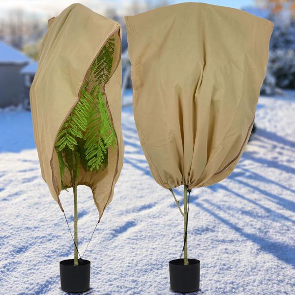 Hochwertige Pflanzenschutzhüllen, 2er Set, 100x80 cm – atmungsaktive Frostschutzhauben für Pflanzen, Sträucher und Kübel, wiederverwendbar & wetterfest