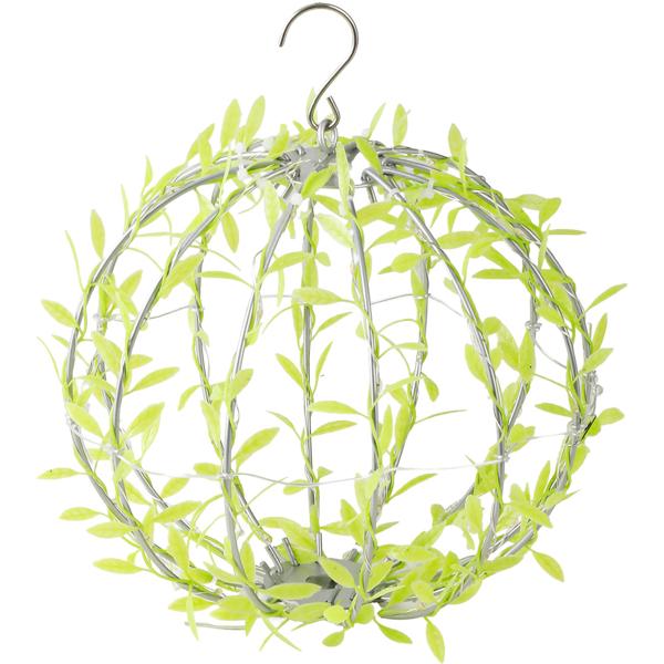 4er-Set Solar Leuchtkugel im Blätterdesign - Ø20cm Gartenkugel mit 72 warmweissen LEDs - IP44 Aussenleuchte inkl. Erdspiess, S-Haken und Solarpanel