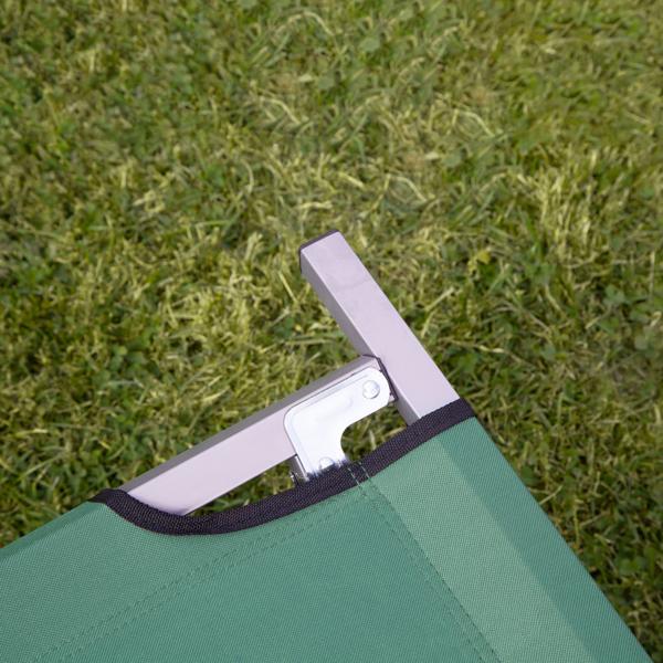 Lot de 2 Lits de Camp Pliables Verts - Repos Optimal Plein Air Camping Pêche Invités - Châssis Acier - Charge 120kg - 190x65x42cm