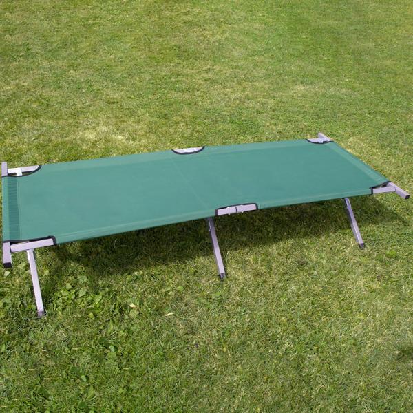 Lot de 2 Lits de Camp Pliables Verts - Repos Optimal Plein Air Camping Pêche Invités - Châssis Acier - Charge 120kg - 190x65x42cm