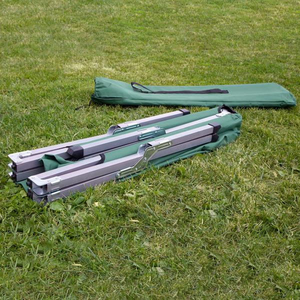 Lot de 2 Lits de Camp Pliables Verts - Repos Optimal Plein Air Camping Pêche Invités - Châssis Acier - Charge 120kg - 190x65x42cm