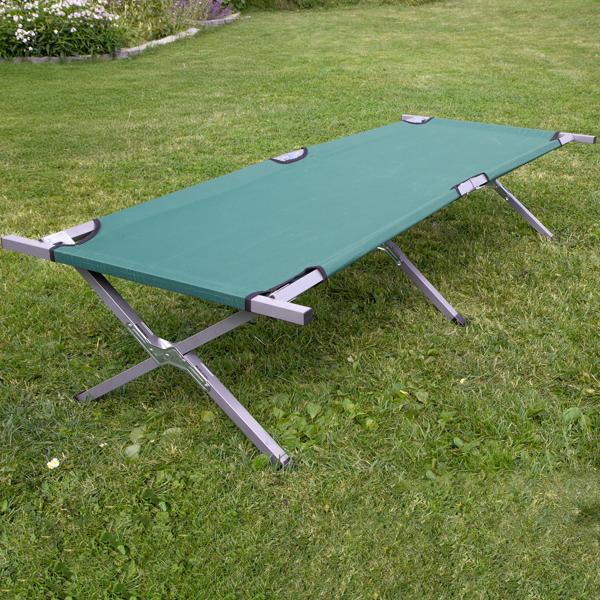 Lot de 2 Lits de Camp Pliables Verts - Repos Optimal Plein Air Camping Pêche Invités - Châssis Acier - Charge 120kg - 190x65x42cm