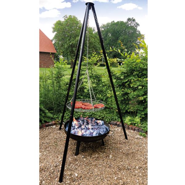 4-in-1 Multifunktionsgrill mit Feuerschale, Schwenkrost, Flammlachsbrett und Feuerkessel: Ein vielseitiger Schwenkgrill mit Lagerfeuer-Feeling