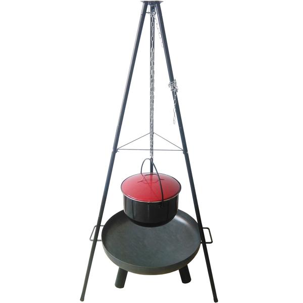 4-in-1 Multifunktionsgrill mit Feuerschale, Schwenkrost, Flammlachsbrett und Feuerkessel: Ein vielseitiger Schwenkgrill mit Lagerfeuer-Feeling