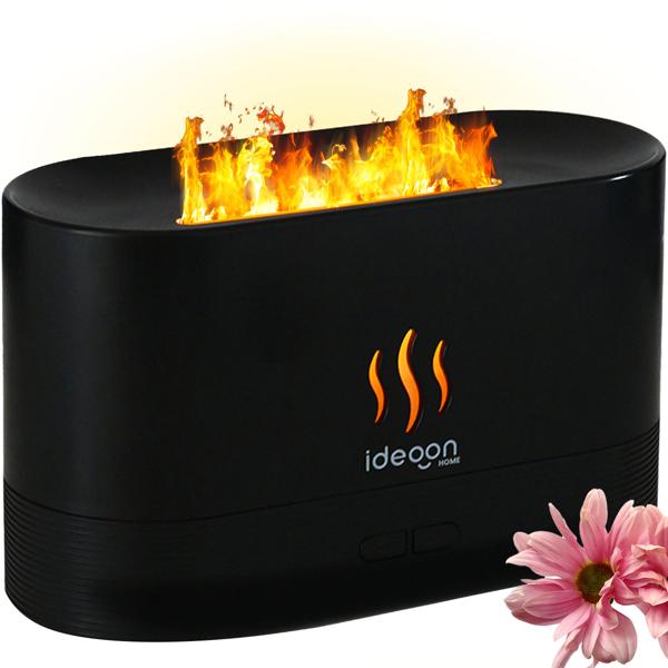 2 diffuseurs d’huiles essentielles élégants avec effet flamme – humidificateurs ultrasoniques silencieux, USB, arrêt automatique –10 h d’autonomie pour chambre et bureau