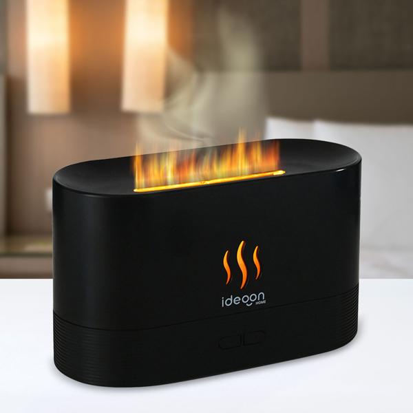 2 diffuseurs d’huiles essentielles élégants avec effet flamme – humidificateurs ultrasoniques silencieux, USB, arrêt automatique –10 h d’autonomie pour chambre et bureau
