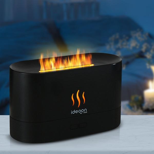 2 diffuseurs d’huiles essentielles élégants avec effet flamme – humidificateurs ultrasoniques silencieux, USB, arrêt automatique –10 h d’autonomie pour chambre et bureau