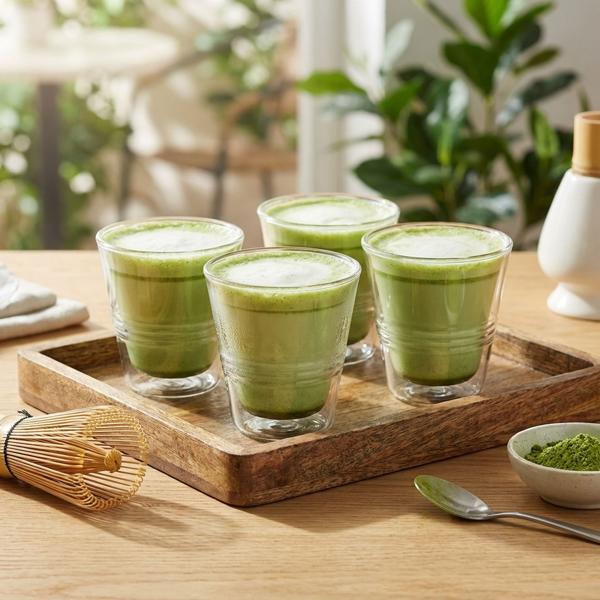 Lot de 4 verres double paroi en borosilicate - Effet lévitation & fonction thermique 70 ml - Idéal café, thé, boissons froides