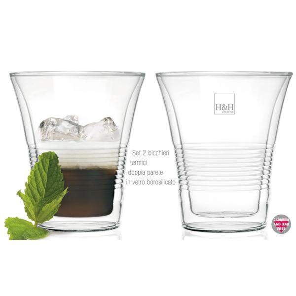 2er-Set edle Doppelwandgläser mit Riffelung – 220 ml – Thermo-Funktion für besten Genuss von Kaffee & Tee